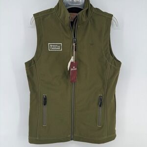 King Ranch Men Zip Up Vest Olive Green Sleeveless Men's Small NWT Customized